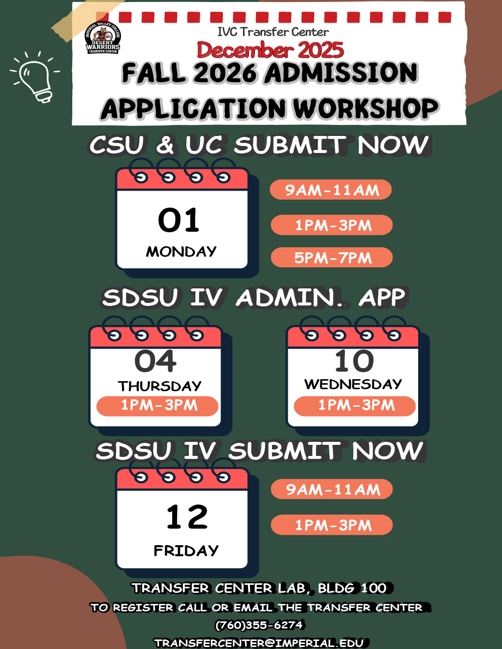 Fall 2026 Admissions Workshop